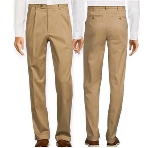 Roundtree & Yorke TravelSmart Pants Men's 46x30 Brown Chino Big & Tall NWT